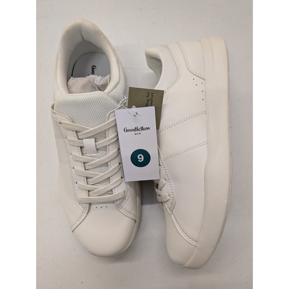 Goodfellow & Co Men’s White Sneakers Lace Up Casual Shoes Size 9 New